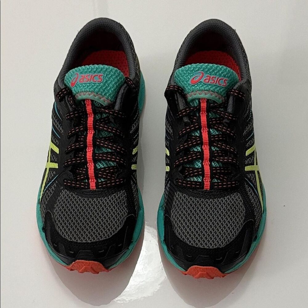 Asics Women's Black and Green Trainers